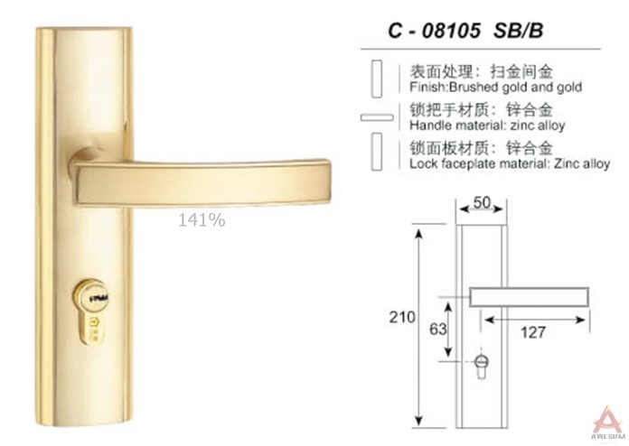 Awesum High Quality Modern Middle-size Lock C08015SBB