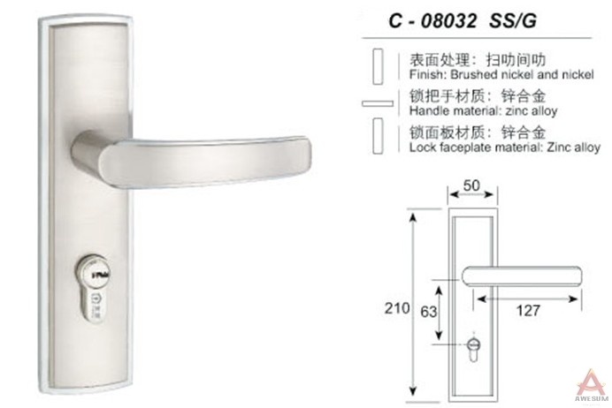 Awesum High Quality Modern Middle-size Lock C08032SSG