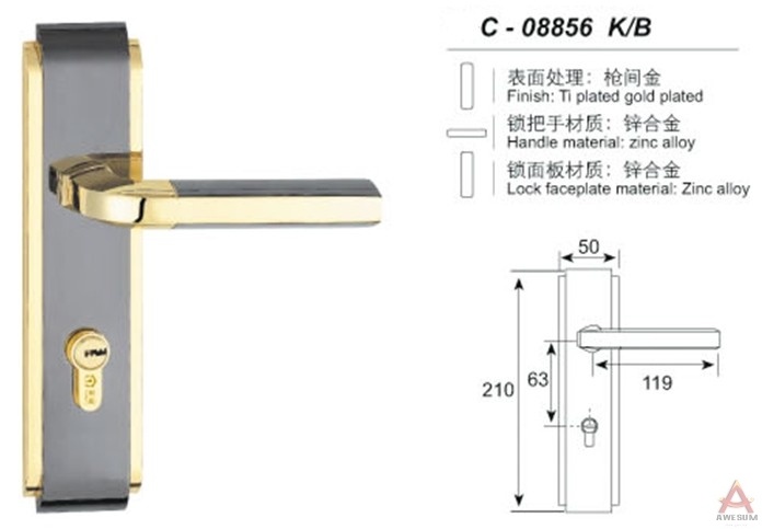 Awesum High Quality Modern Middle-size Lock C08856KB