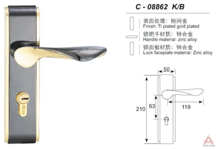 Awesum High Quality Modern Middle-size Lock C08862KB